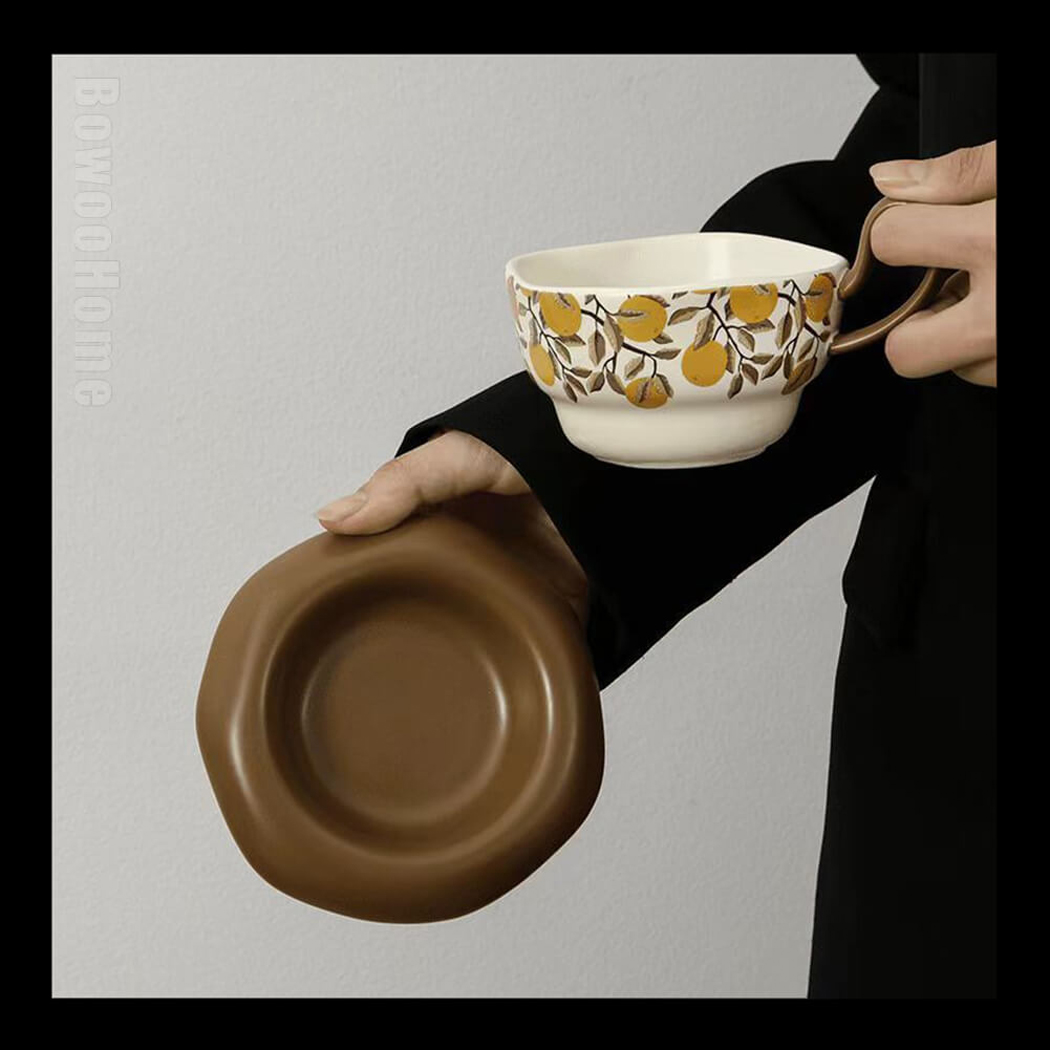 BowooHome マグカップ コーヒー カップ ティーカップ オシャレ Coffee Cup 磁器 耐熱 シンプル お手入れ簡単 食洗器可 耐冷