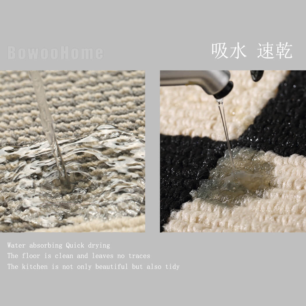 BowooHome キッチンマット 玄関マット おしゃれ 洗える 吸水 速乾 耐用性 抗菌防臭 お手入れ簡単 掃除やすい 滑り止め付き