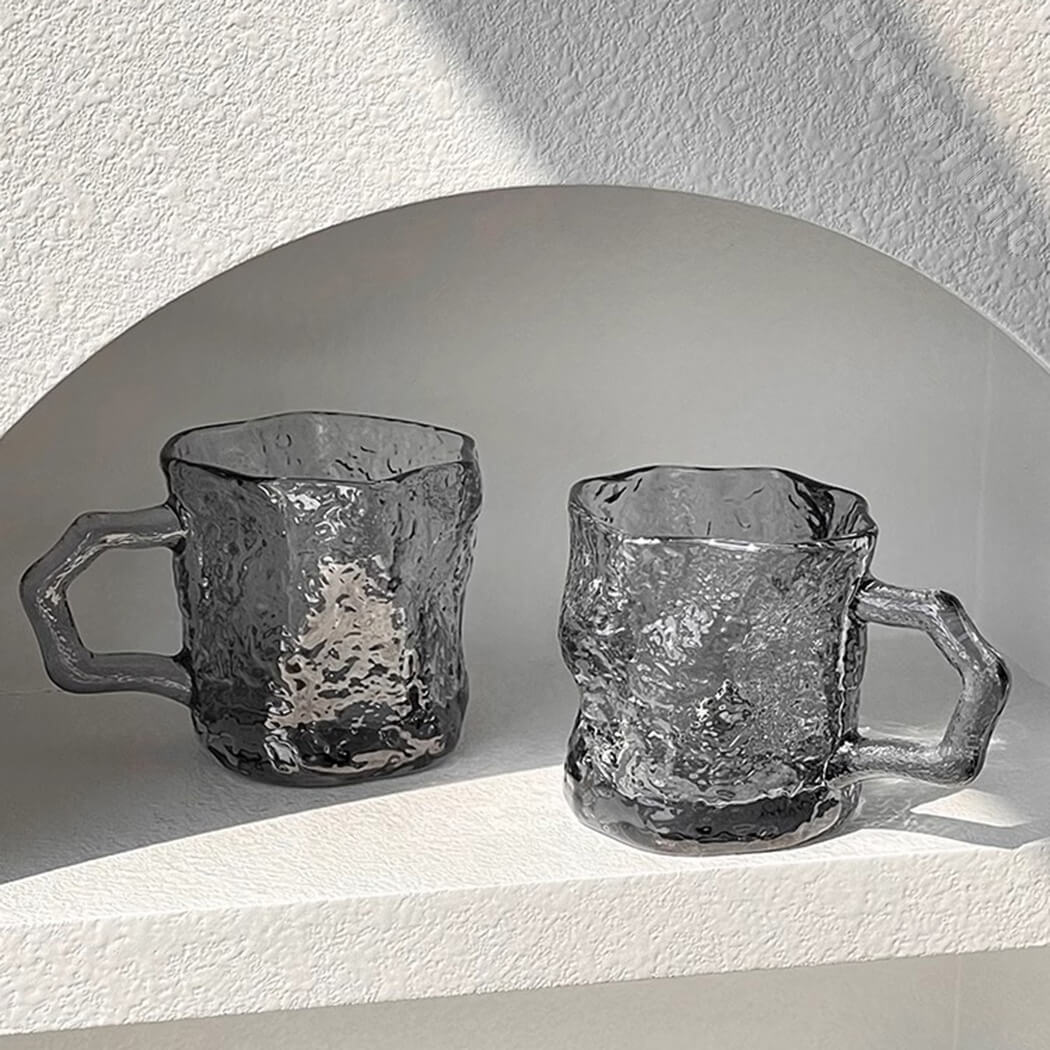 BowooHome ガラスカップ グラス コーヒーカップ ティーカップ コップ オシャレ 耐熱 耐冷 Coffee Cup 食洗器可 お手入れ簡単