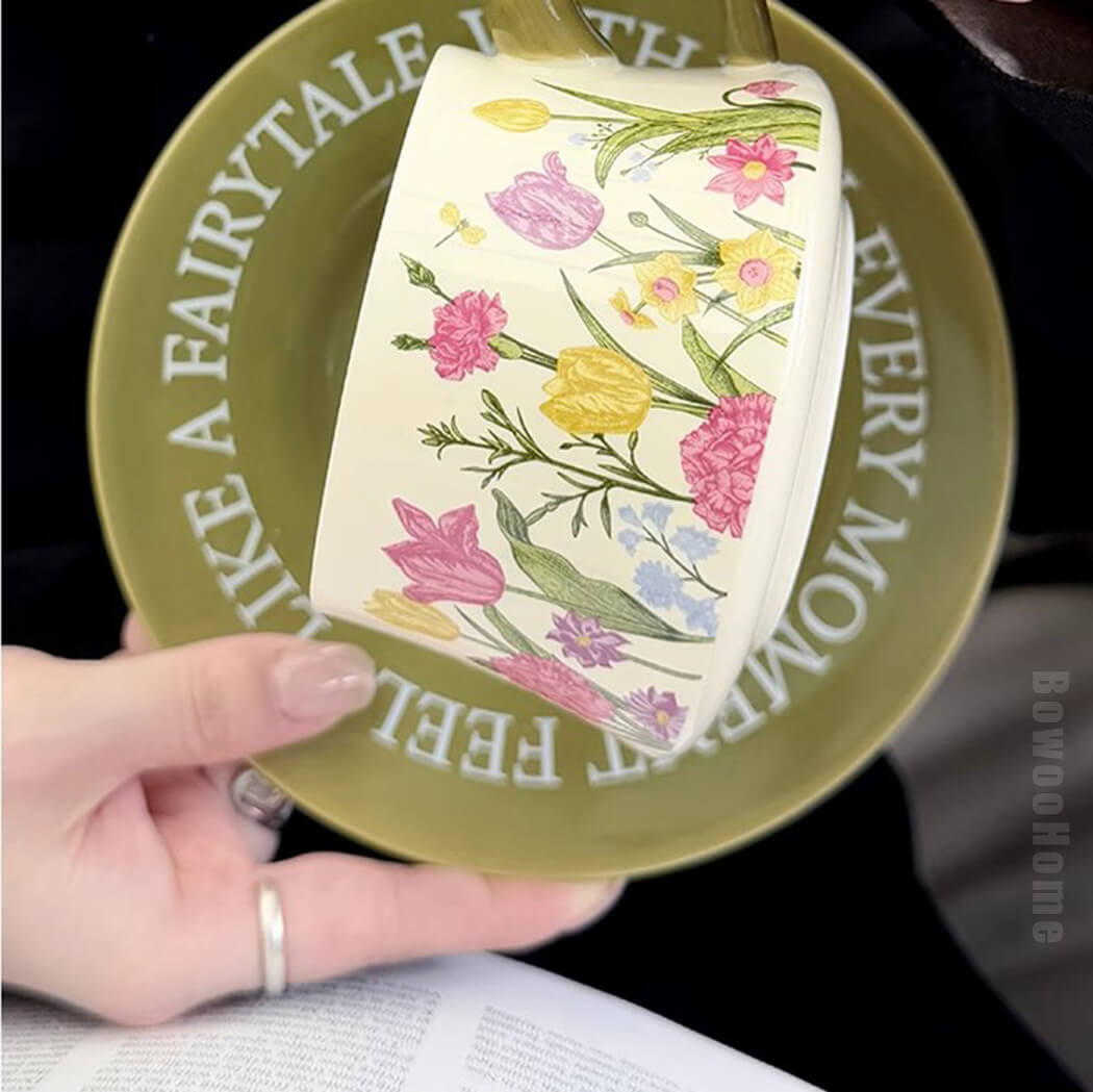 BowooHome コーヒーカップ 磁器 ティーカップ コップ 家庭用 店舗用 ミルクティー 飲料 お茶 Coffee Cup 耐熱 耐冷 食洗器可 お手入れ簡単