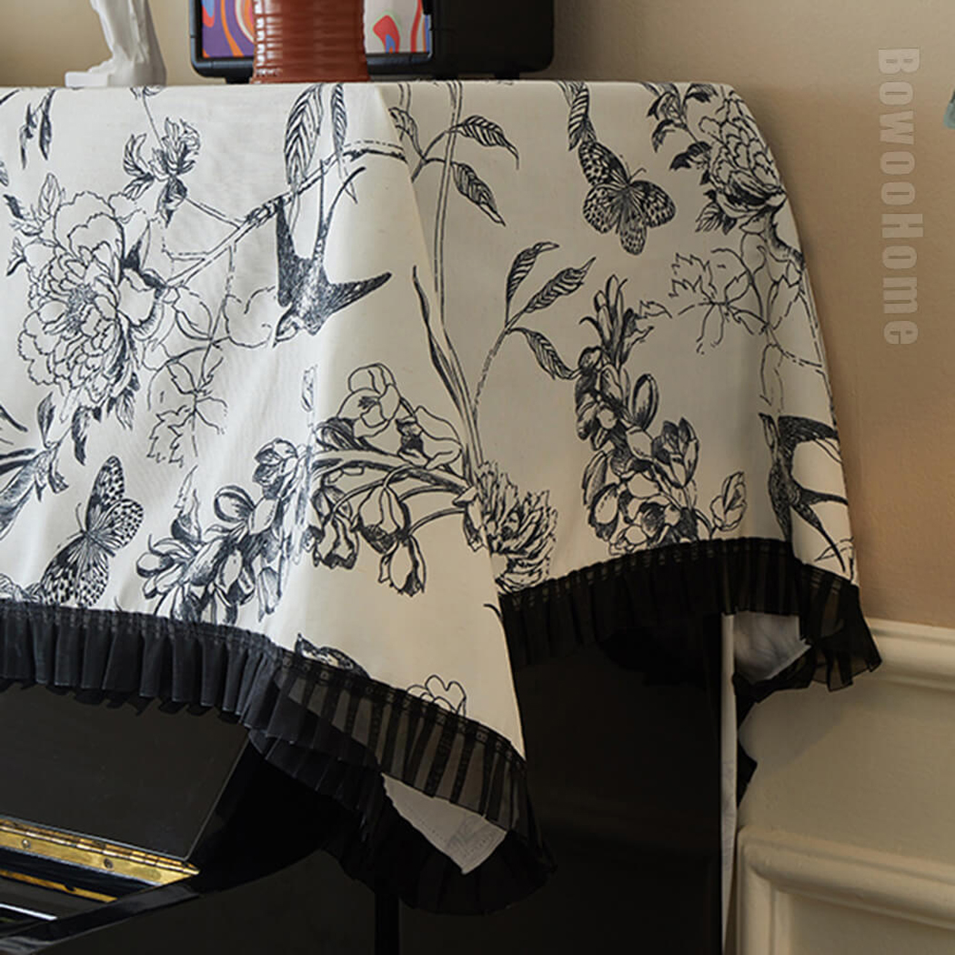 BowooHome ピアノカバー トップカバー ピアノ 防塵カバー ピアノ保護 おしゃれ 簡約 エレガント アップライトピアノカバー アップライトピアノをホコリや傷から保護するピアノカバー