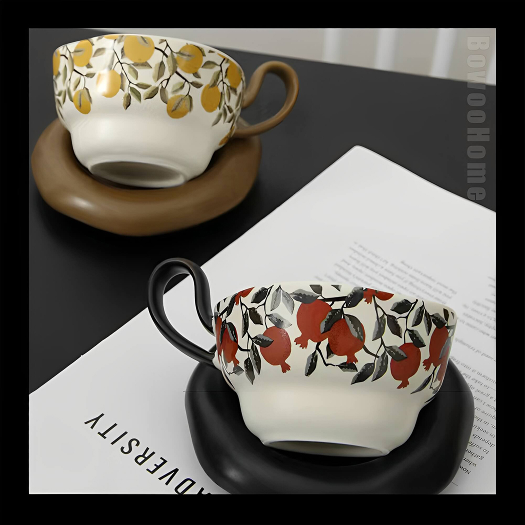 BowooHome マグカップ コーヒー カップ ティーカップ オシャレ Coffee Cup 磁器 耐熱 シンプル お手入れ簡単 食洗器可 耐冷