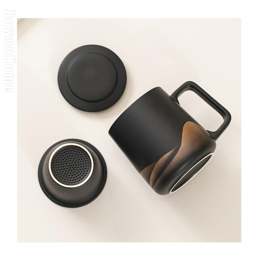 BowooHome マグカップ ティーカップ 耐熱 カップ 耐冷 コーヒーカップ Coffee Cup シンプル オシャレ 食洗器可 お手入れ簡単