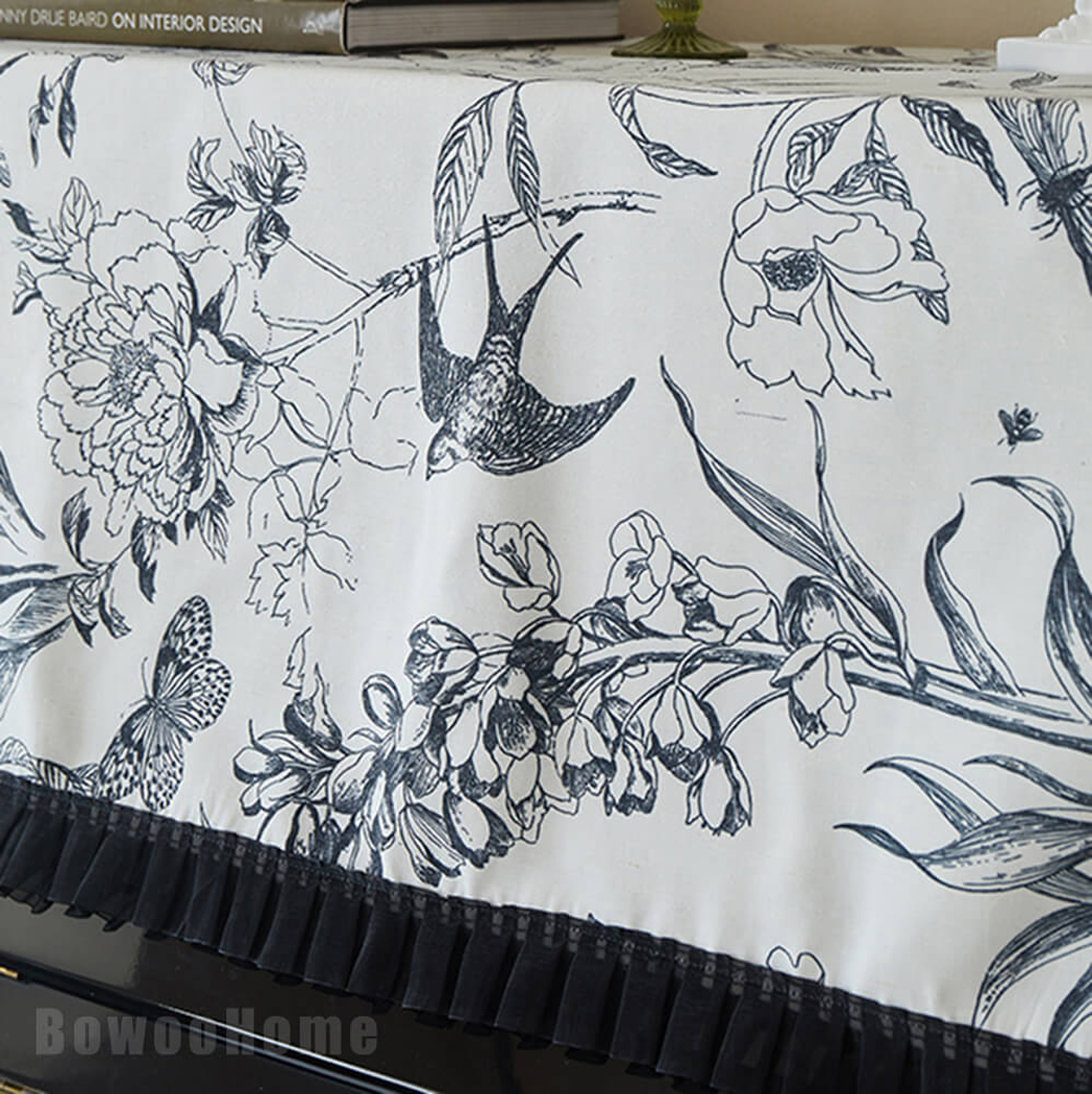 BowooHome ピアノカバー トップカバー ピアノ 防塵カバー ピアノ保護 おしゃれ 簡約 エレガント アップライトピアノカバー アップライトピアノをホコリや傷から保護するピアノカバー