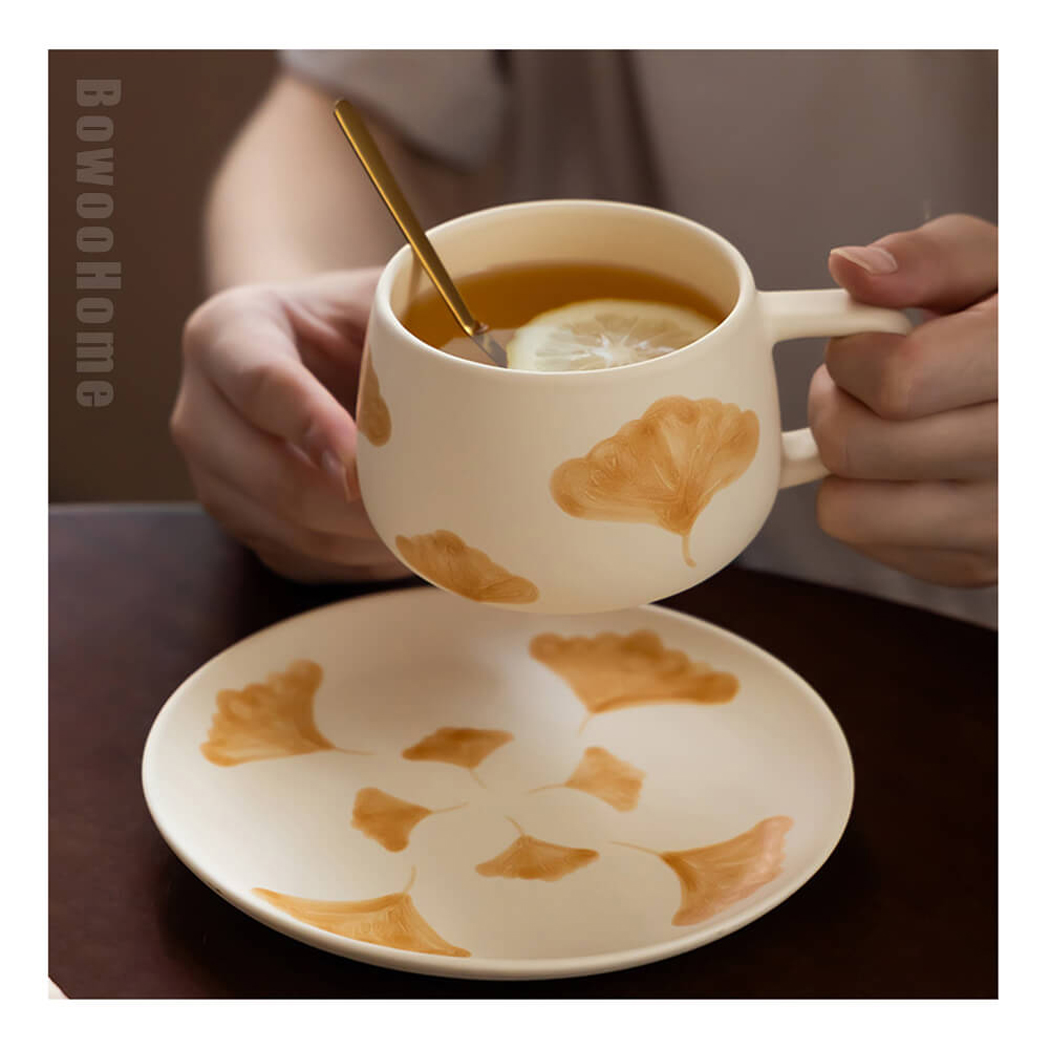 BowooHome マグカップ コーヒーカップ オシャレ カップ 耐熱 ティーカップ 磁器 Coffee Cup シンプル 耐冷 食洗器可 お手入れ簡単