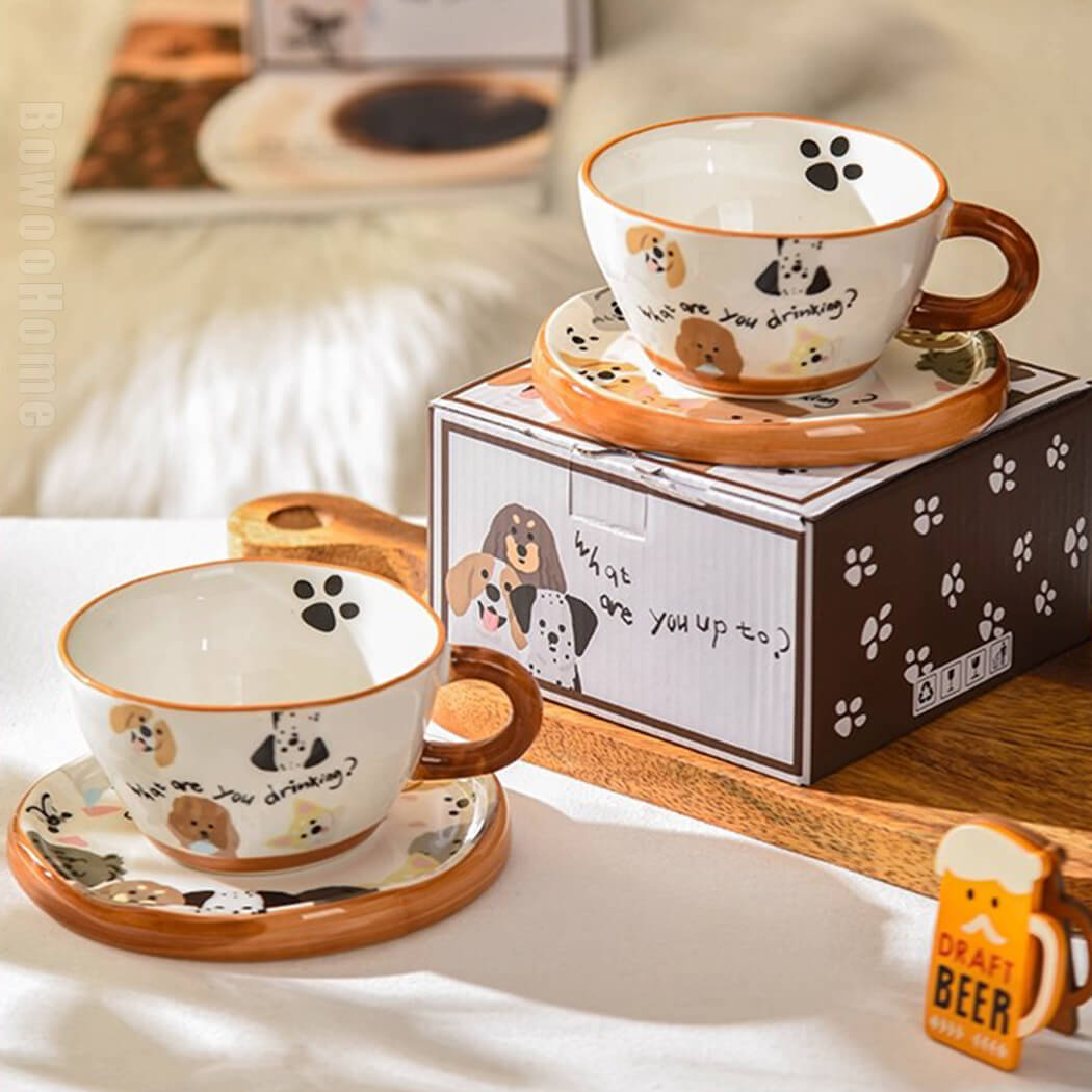 BowooHome コーヒーカップ 磁器 ティーカップ コップ 家庭用 店舗用 ミルクティー Coffee Cup 飲料 お茶 耐熱 耐冷 可愛い 食洗器可 お手入れ簡単
