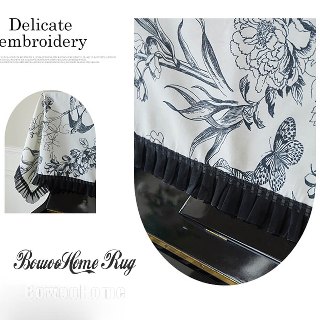 BowooHome ピアノカバー トップカバー ピアノ 防塵カバー ピアノ保護 おしゃれ 簡約 エレガント アップライトピアノカバー アップライトピアノをホコリや傷から保護するピアノカバー