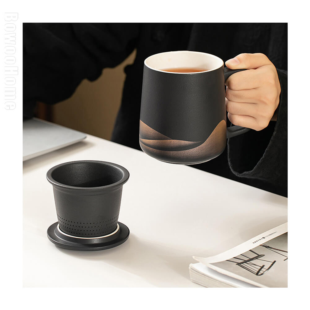 BowooHome マグカップ ティーカップ 耐熱 カップ 耐冷 コーヒーカップ Coffee Cup シンプル オシャレ 食洗器可 お手入れ簡単