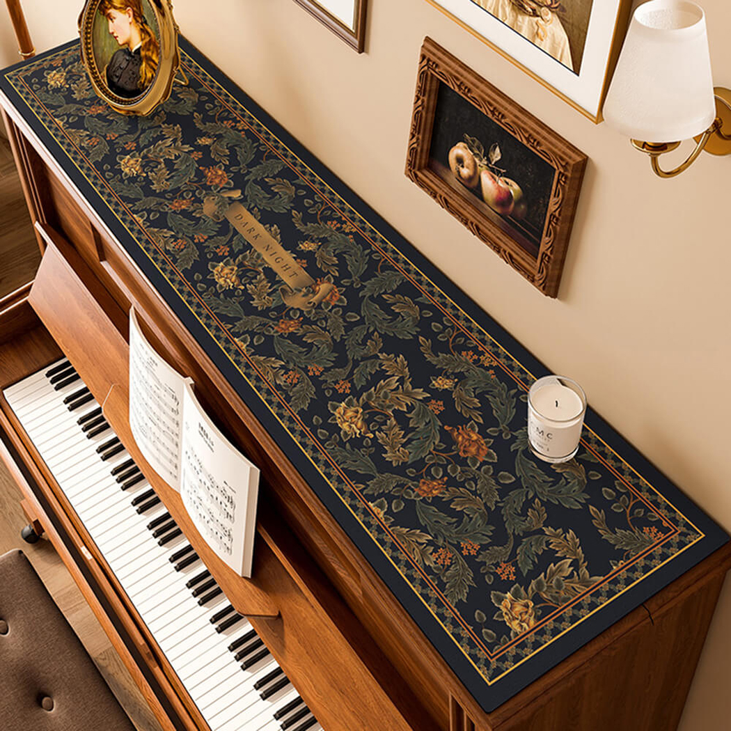 BowooHome ピアノカバー ピアノ天板カバー トップカバー おしゃれ エレガント 花柄 防塵カバー ピアノ保護 アップライトピアノカバー アップライトピアノをホコリや傷から保護するピアノカバー