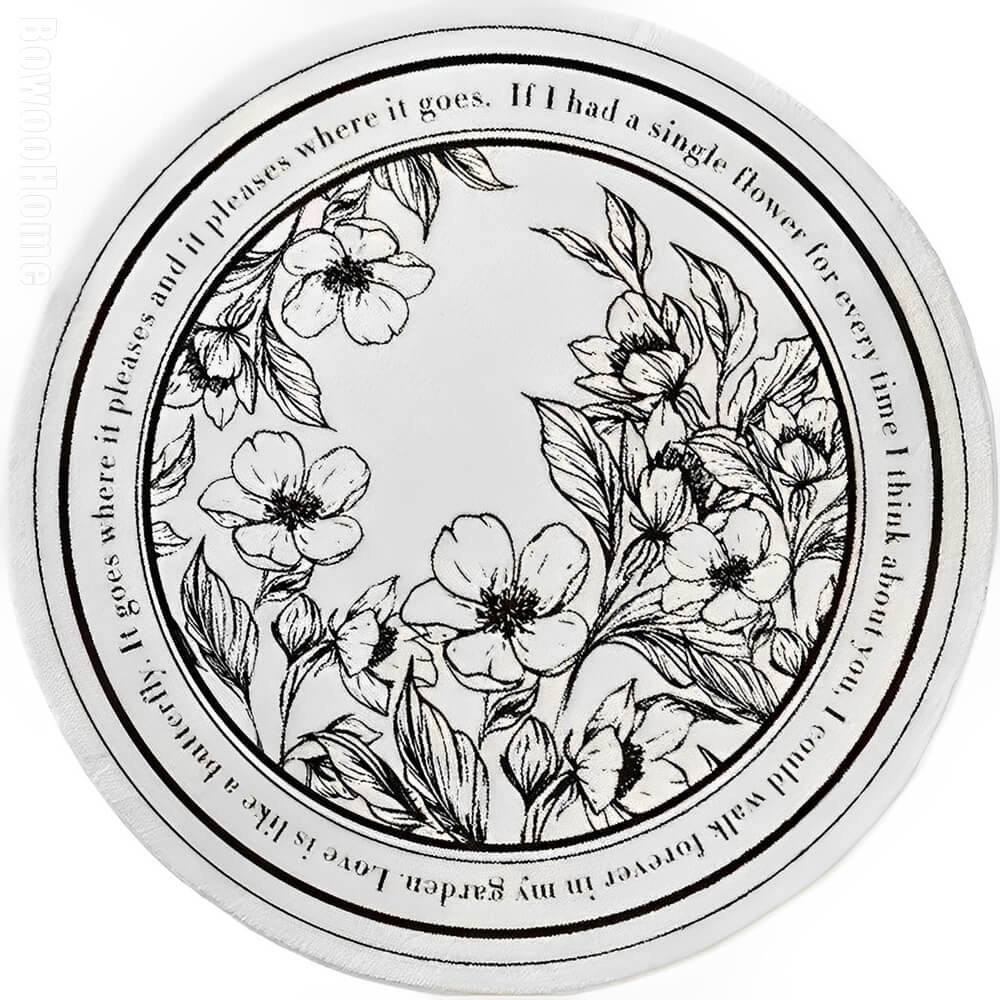 BowooHome ラグ 円形 短絨 北欧 ラグマット おしゃれ カーペット 洗える 掃除やすい 滑り止め付き