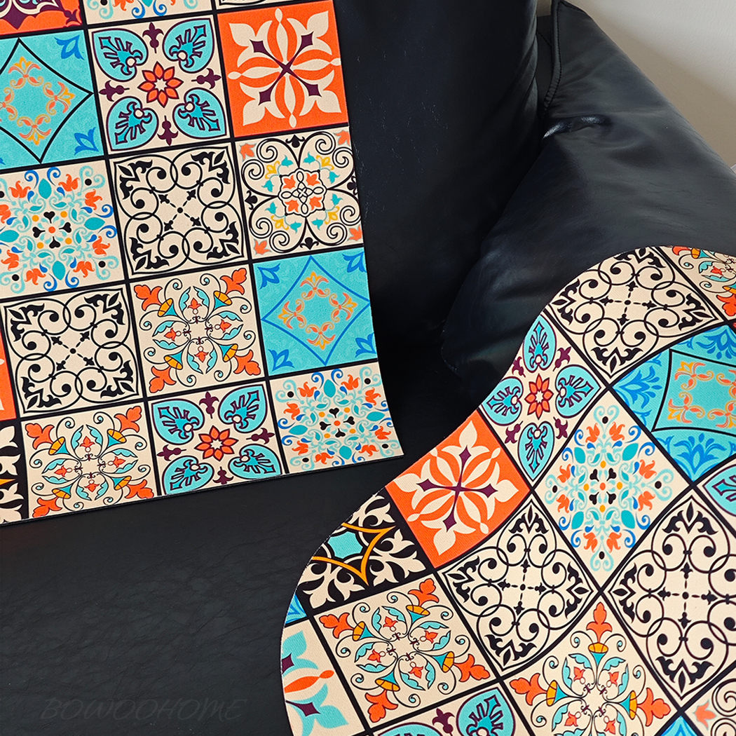 BowooHome バスマット ドアマット 吸水速乾 平らな表面 薄い 滑り止め付き キッチンマット 洗える 掃除しやすい