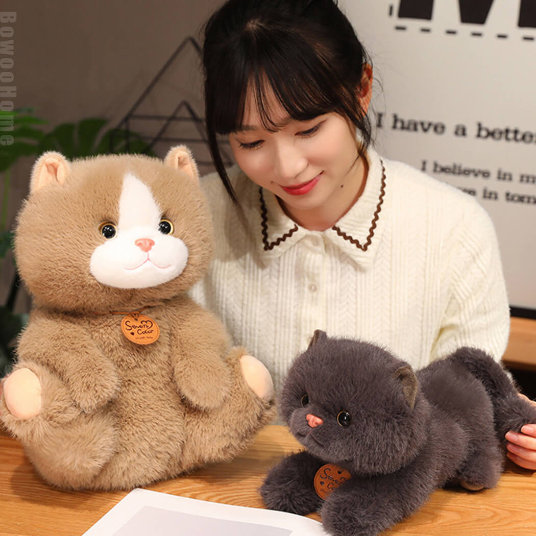 BowooHome ぬいぐるみ ねこ 猫 可愛い ふわふわ もちもち 本物そっくり 友達 彼氏 彼女 家族 誕生日 記念日 プレゼント お祝い 贈り物