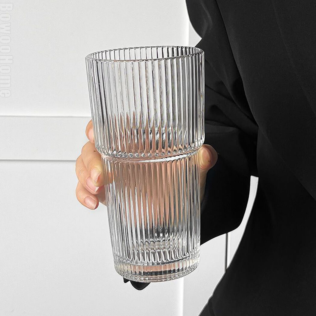 BowooHome グラス コーヒーカップ 耐熱 耐冷 オシャレ ガラス シンプル カップ 食洗器可 Coffee Cup ティーカップ お手入れ簡単