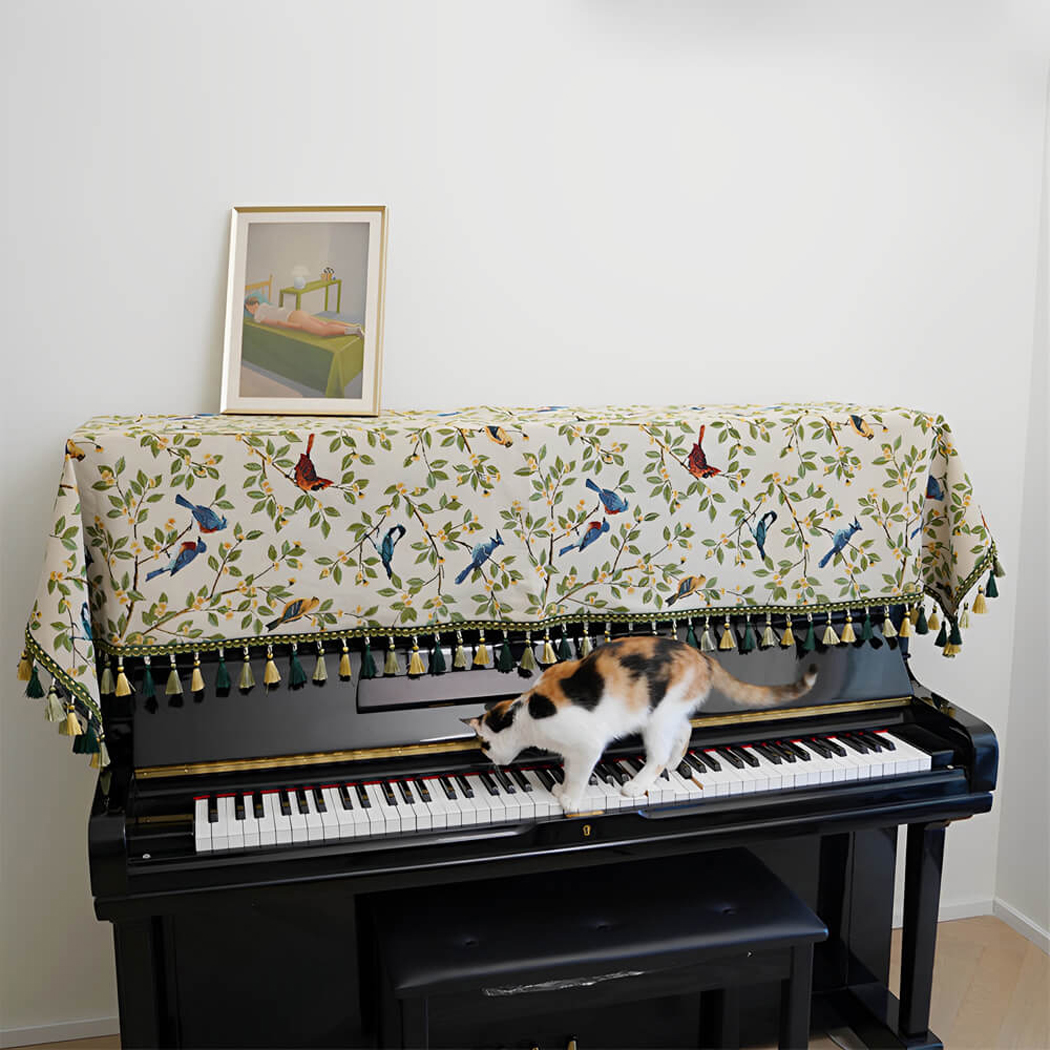 BowooHome ピアノカバー トップカバー 防塵カバー ピアノ 簡約 おしゃれ エレガント ピアノ保護 アップライトピアノカバー アップライトピアノをホコリや傷から保護するピアノカバー