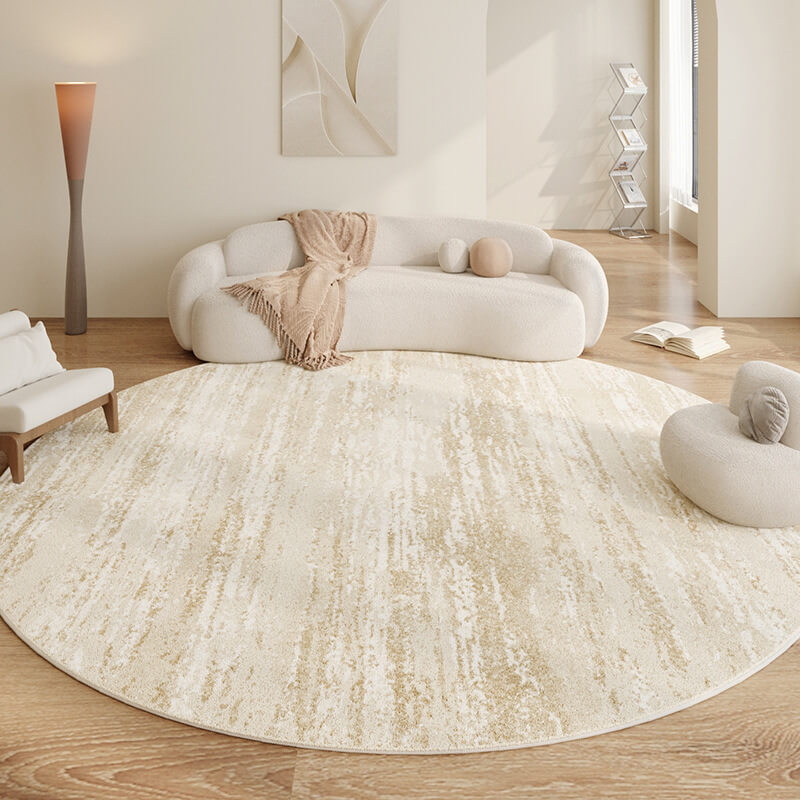 BowooHome ラグ 円形 おしゃれ カーペット 短毛 北欧 洗える ラグマット シンプル 掃除簡単 滑り止め付き 四季通用