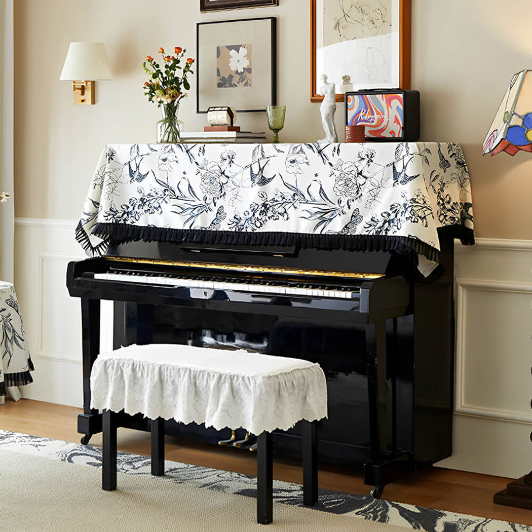 BowooHome ピアノカバー トップカバー ピアノ 防塵カバー ピアノ保護 おしゃれ 簡約 エレガント アップライトピアノカバー アップライトピアノをホコリや傷から保護するピアノカバー