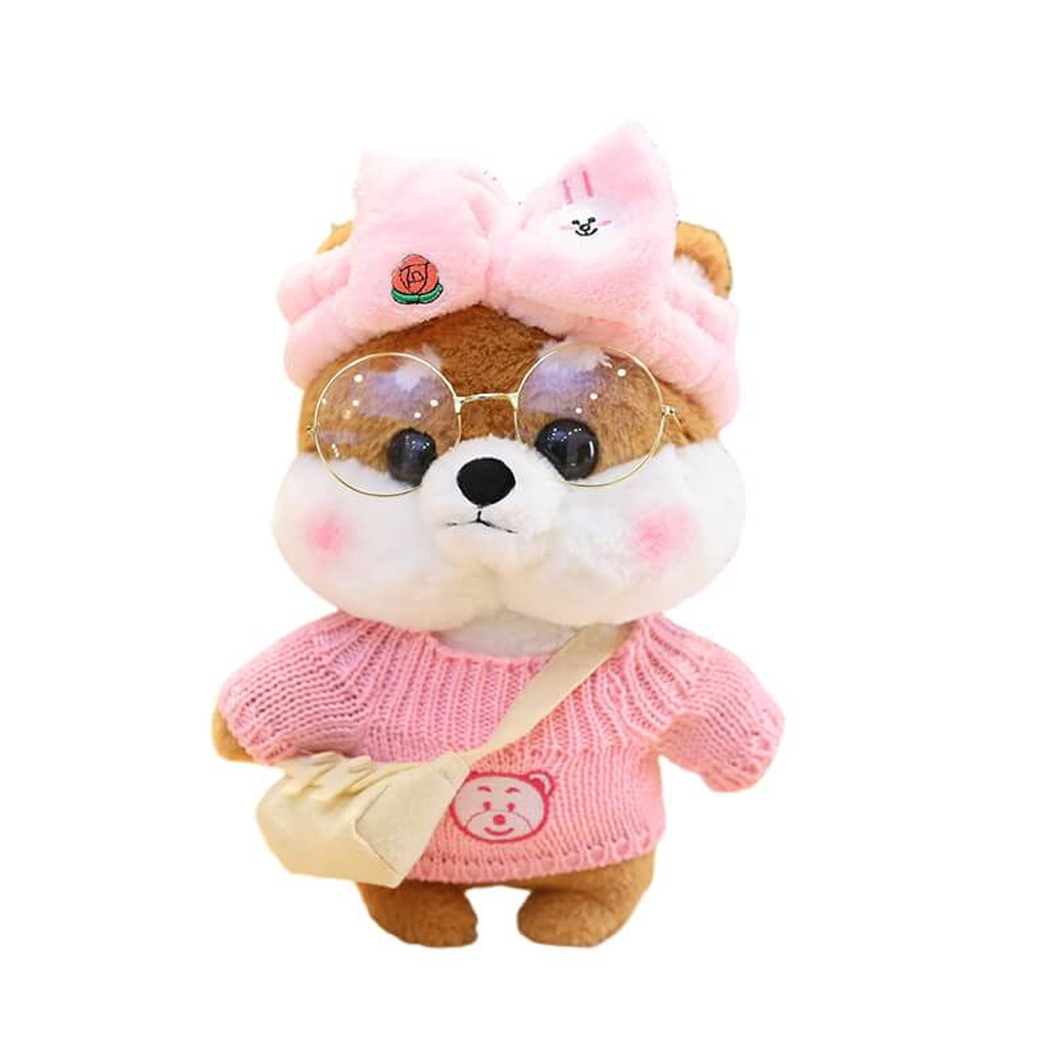 BowooHome ぬいぐるみ 柴犬 服を着た犬 可愛い もちもち ふわふわ かわいい いぬ アニマル クッション 動物 お祝い プレゼント