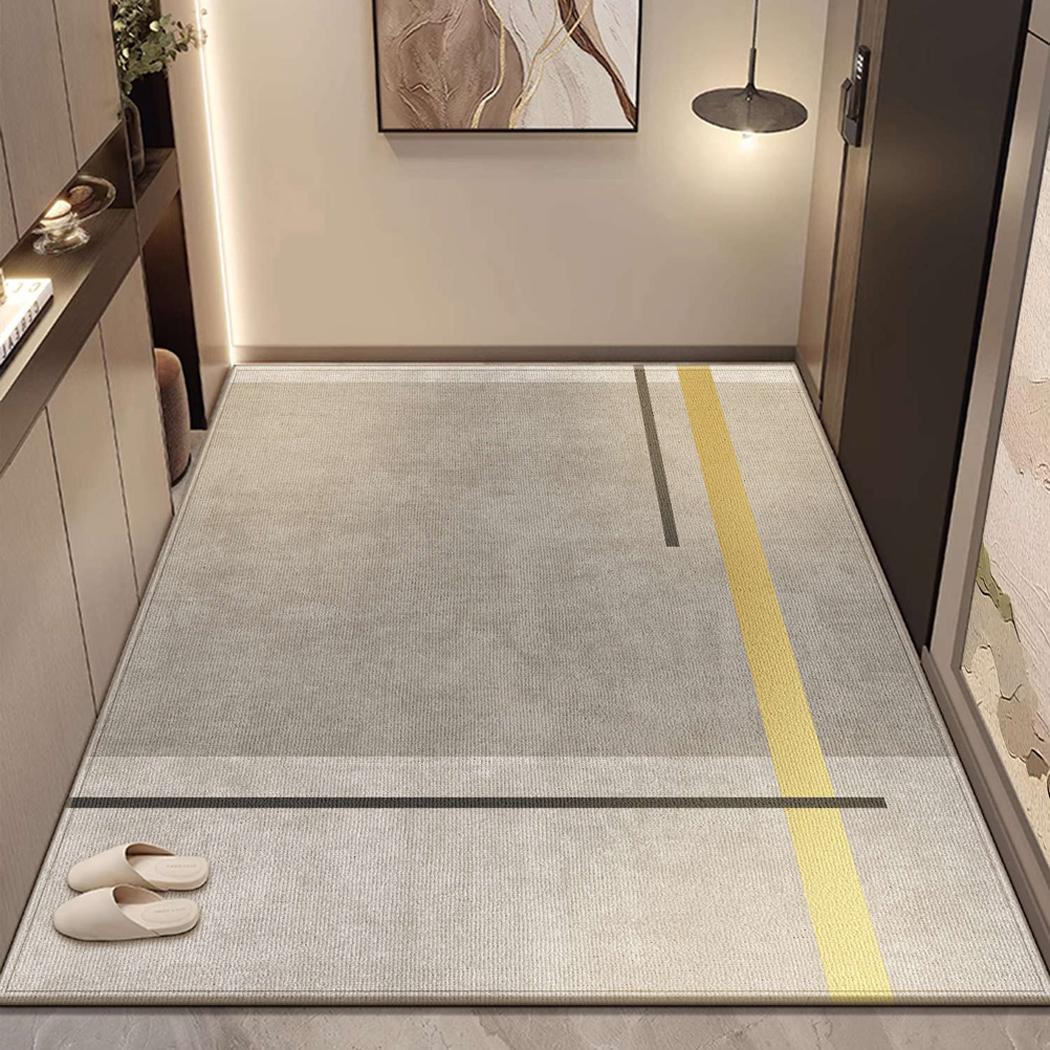 BowooHome 玄関マット 室内 マット バスマット フラットの表面 毛足のないタイプ 洗える 吸水速乾 掃除簡単 滑り止め