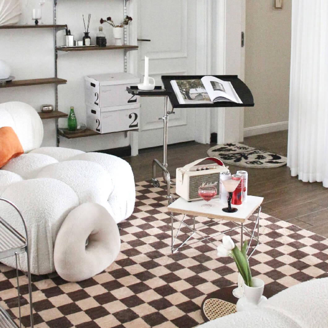 BowooHome ラグ チェック柄 シンプル おしゃれ 短毛 長方形 カーペット 北欧 ラグマット 洗える 掃除簡単 四季通用