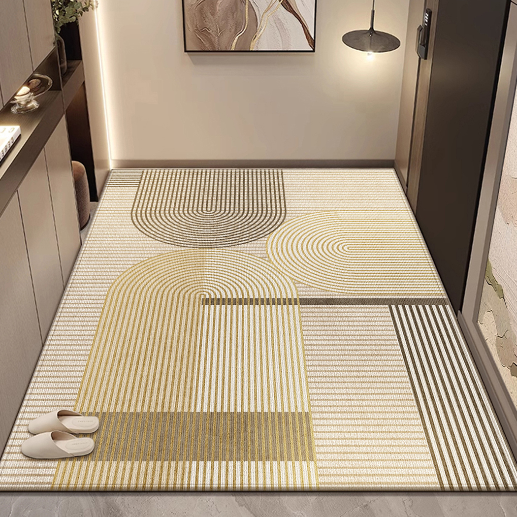 BowooHome 玄関マット 室内 マット バスマット フラットの表面 毛足のないタイプ 洗える 吸水速乾 掃除簡単 滑り止め