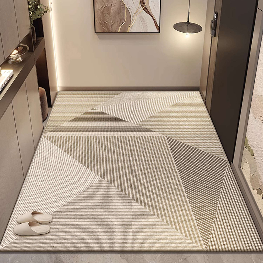 BowooHome 玄関マット 室内 マット バスマット フラットの表面 毛足のないタイプ 洗える 吸水速乾 掃除簡単 滑り止め
