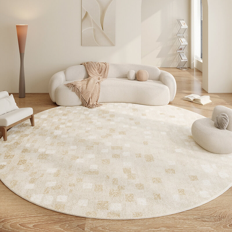 BowooHome ラグ 円形 おしゃれ カーペット 短毛 北欧 洗える ラグマット シンプル 掃除簡単 滑り止め付き 四季通用