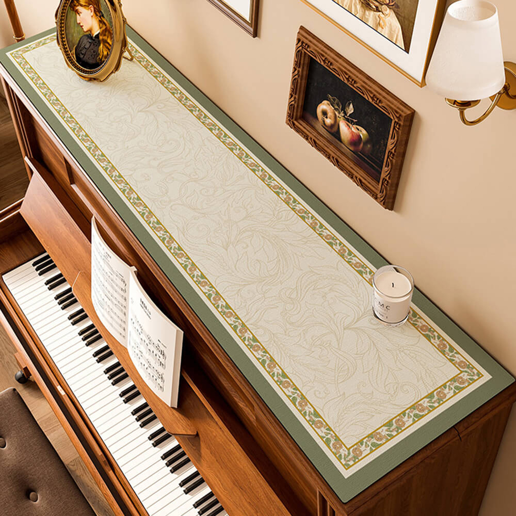 BowooHome ピアノカバー 天板カバー ピアノトップカバー エレガント ピアノ保護 防塵カバー アップライトピアノカバー アップライトピアノをホコリや傷から保護するピアノカバー