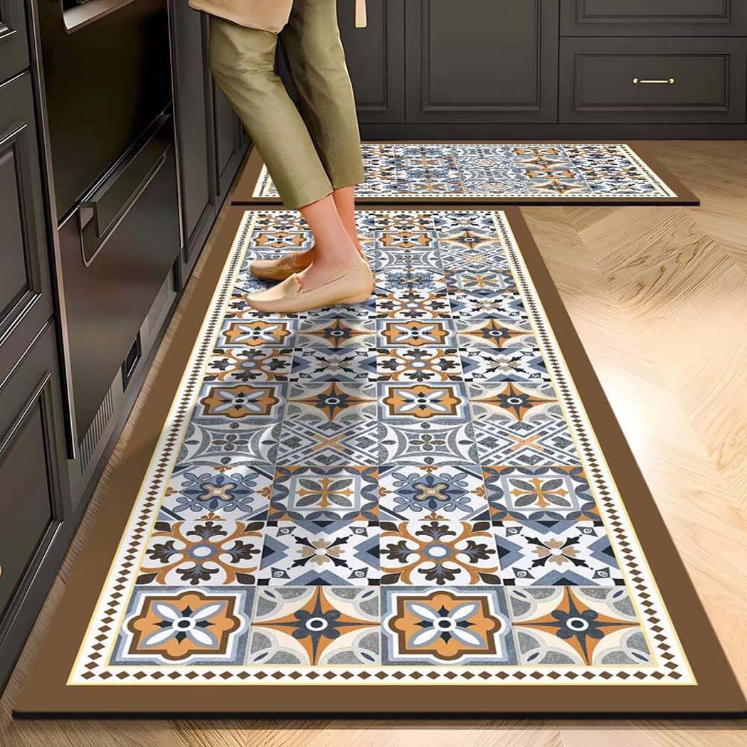 BowooHome キッチンマット フラット バス 玄関マット おしゃれ 滑り止め付き 台所マット 毛足ない 掃除やすい 家用・業務用・店舗用 滑り止め付き 洗える 吸水 速乾