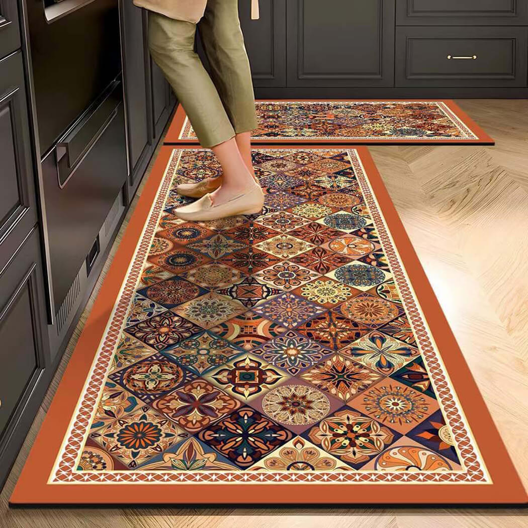 BowooHome キッチンマット フラット バス 玄関マット おしゃれ 滑り止め付き 台所マット 毛足ない 掃除やすい 家用・業務用・店舗用 滑り止め付き 洗える 吸水 速乾