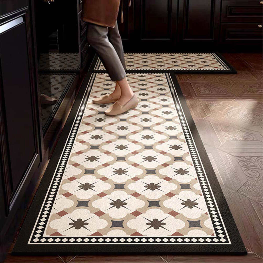 BowooHome キッチンマット フラット バス 玄関マット おしゃれ 滑り止め付き 台所マット 毛足ない 掃除やすい 家用・業務用・店舗用 滑り止め付き 洗える 吸水 速乾