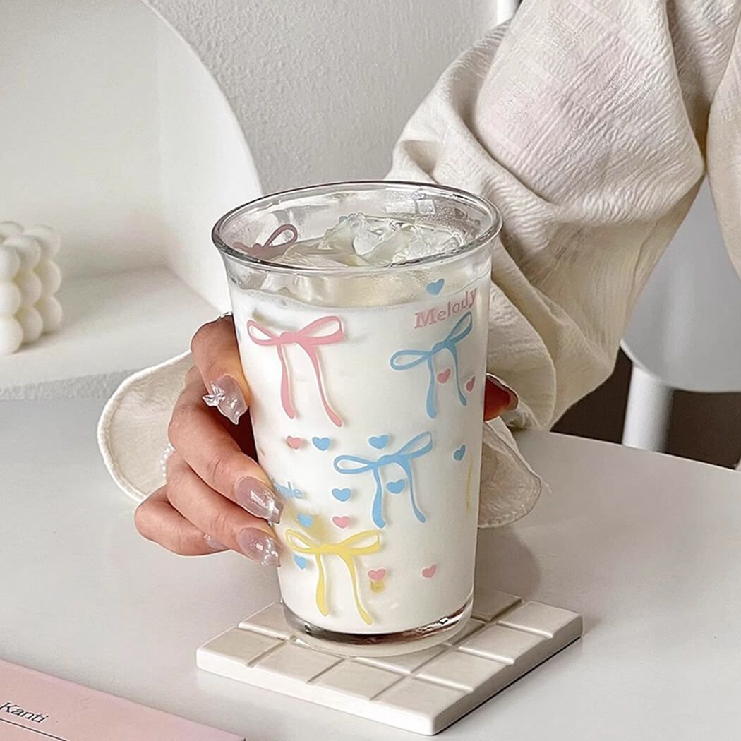 BowooHome グラス ガラスコップ コーヒー ティーコップ 耐熱 耐冷 食洗器可 お手入れ簡単 Coffee Cup