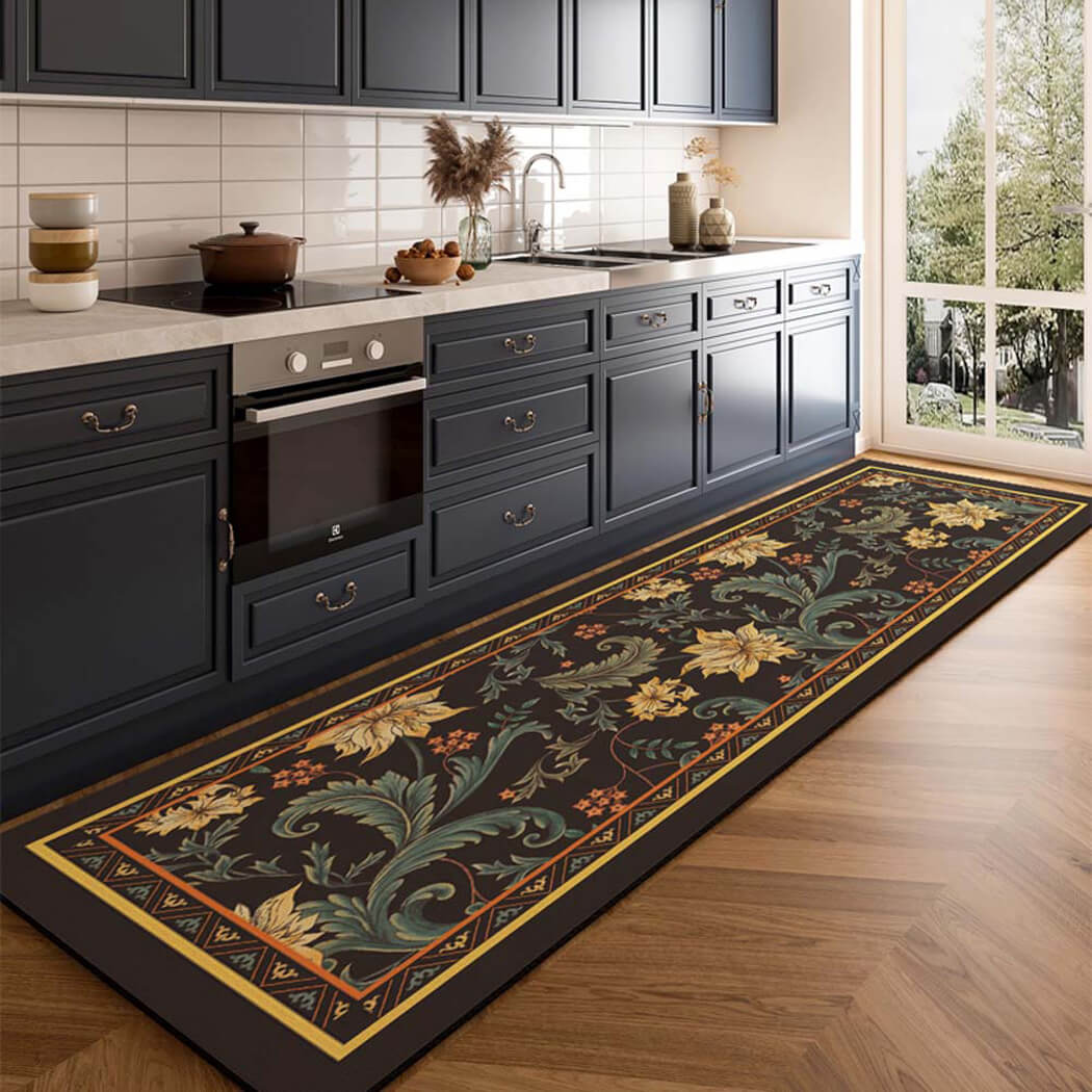 BowooHome キッチンマット 玄関マット 毛足ない フラット 滑り止め付き 掃除やすい 家用・業務用・店舗用 バス おしゃれ 台所マット 洗える 吸水 速乾