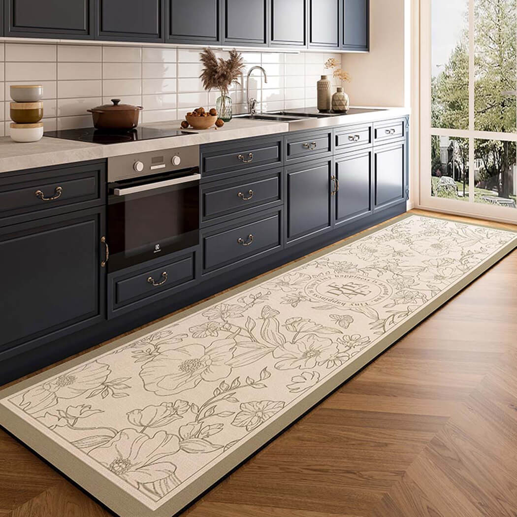 BowooHome キッチンマット 玄関マット 毛足ない フラット 滑り止め付き 掃除やすい 家用・業務用・店舗用 バス おしゃれ 台所マット 洗える 吸水 速乾