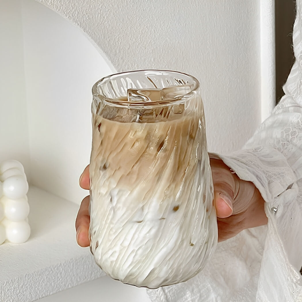 BowooHome グラス コーヒーカップ 耐熱 耐冷 ガラス オシャレ ティーカップ カップ 食洗器可 Coffee Cup お手入れ簡単