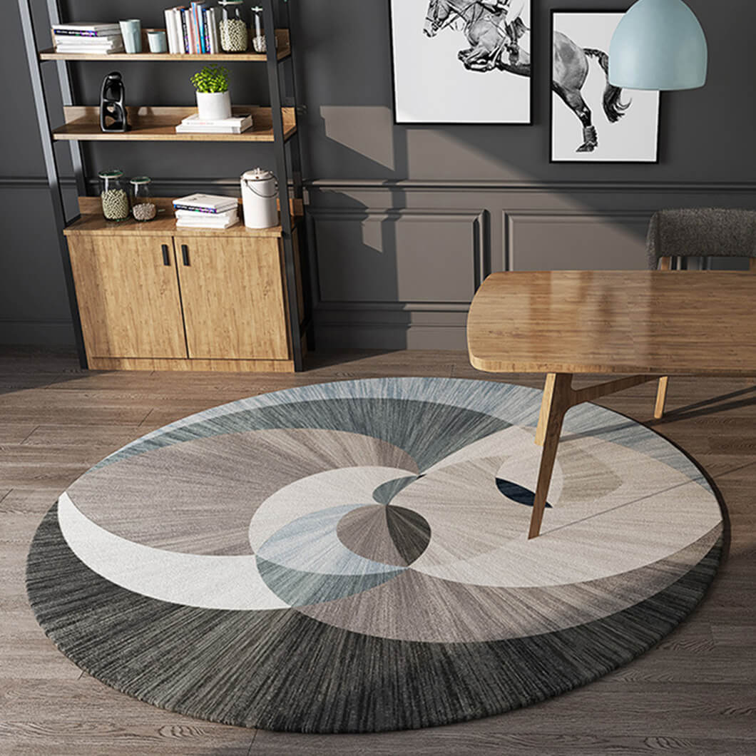 BowooHome ラグ ラグマット 北欧 円形 毛足ない おしゃれ カーペット 平坦の表面 薄い 掃除簡単 洗える 滑り止め付き 四季通用