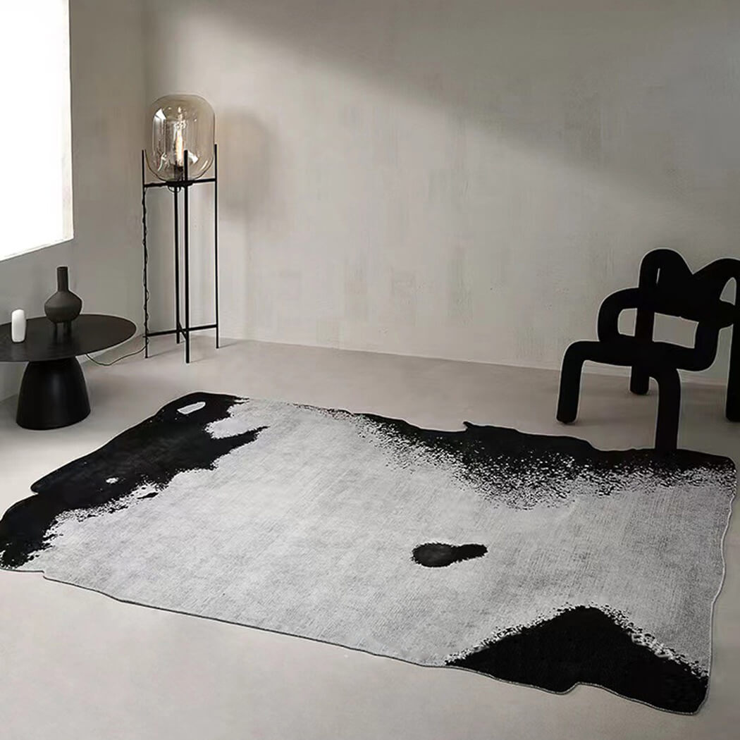 BowooHome カーペット おしゃれ ラグ 北欧 ラグマット 細い絨 短い毛 1cm厚 絨毯 洗える 滑り止め付き オールシーズン グレー