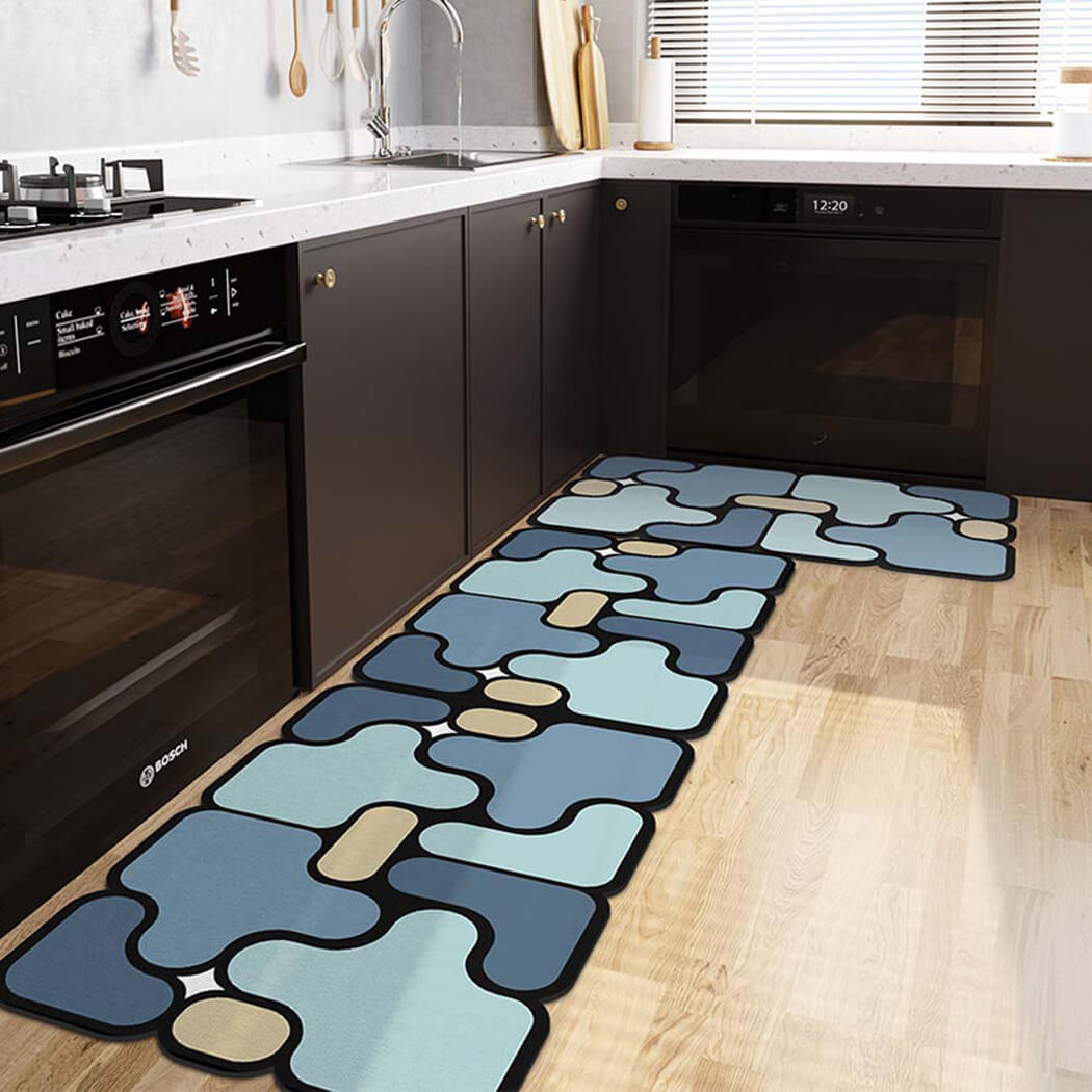 BowooHome キッチンマット 掃除やすい 玄関マット 速乾 おしゃれ 吸水 滑り止め付き 四季通用 お手入れ簡単 洗える 抗菌防臭 耐用性