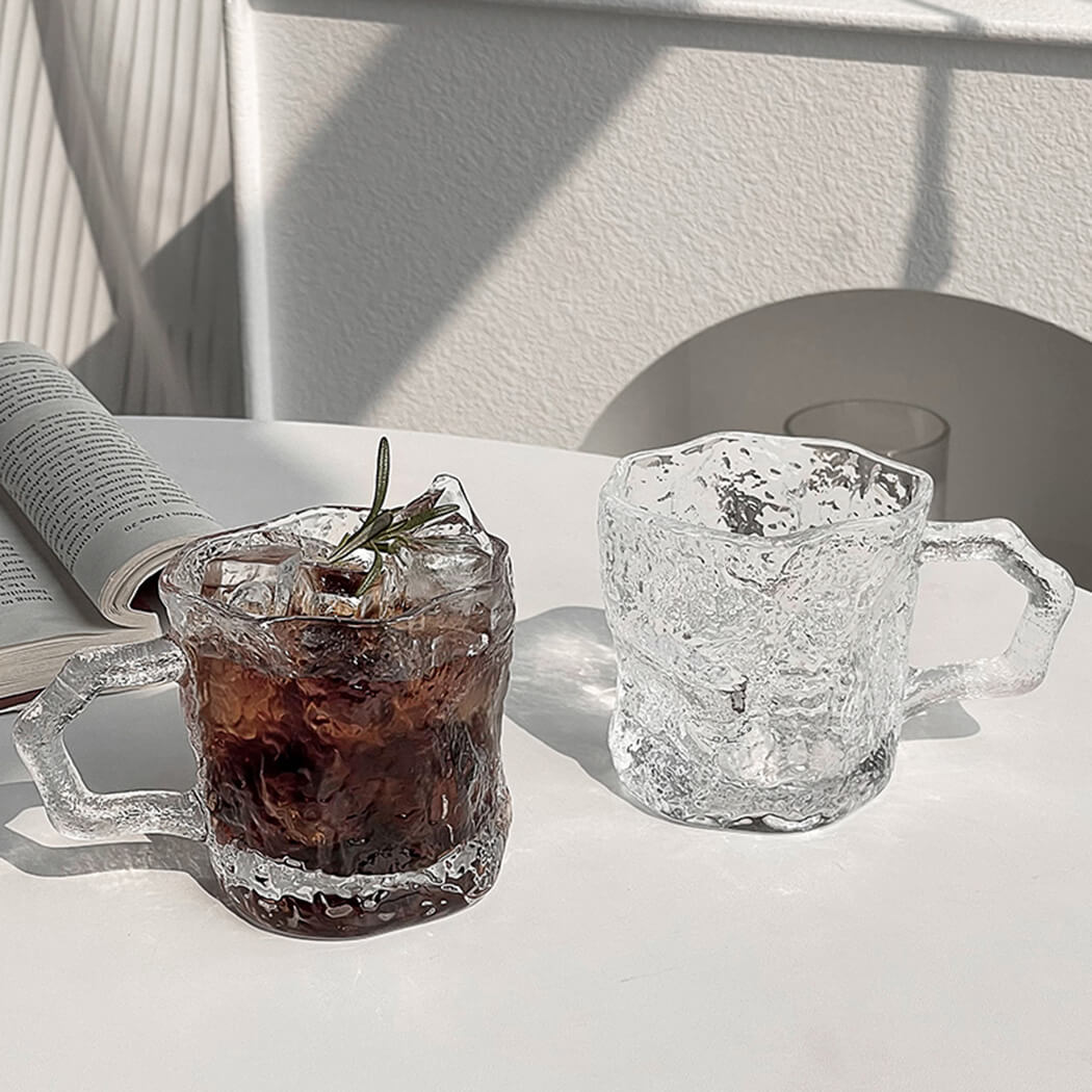 BowooHome ガラスカップ グラス コーヒーカップ ティーカップ コップ オシャレ 耐熱 耐冷 Coffee Cup 食洗器可 お手入れ簡単