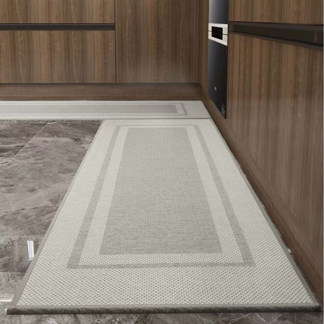 BowooHome キッチンマット おしゃれ シンプル 玄関マット 洗える 掃除やすい 四季通用 吸水 速乾 滑り止め付き 平坦の表面 抗菌防臭 お手入れ簡単 耐用性