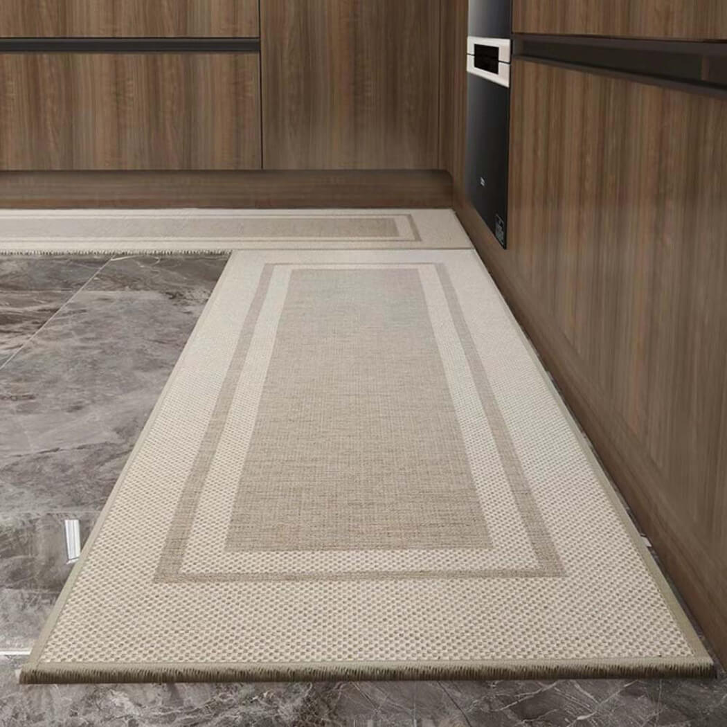 BowooHome キッチンマット おしゃれ シンプル 玄関マット 洗える 掃除やすい 四季通用 吸水 速乾 滑り止め付き 平坦の表面 抗菌防臭 お手入れ簡単 耐用性