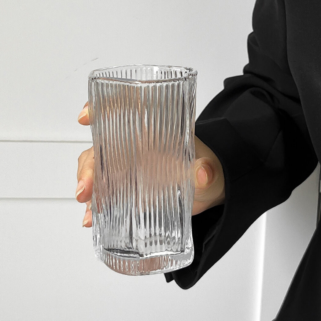 BowooHome グラス コーヒーカップ 耐熱 耐冷 オシャレ シンプル ガラス カップ シンプル ティーカップ 食洗器可 Coffee Cup お手入れ簡単