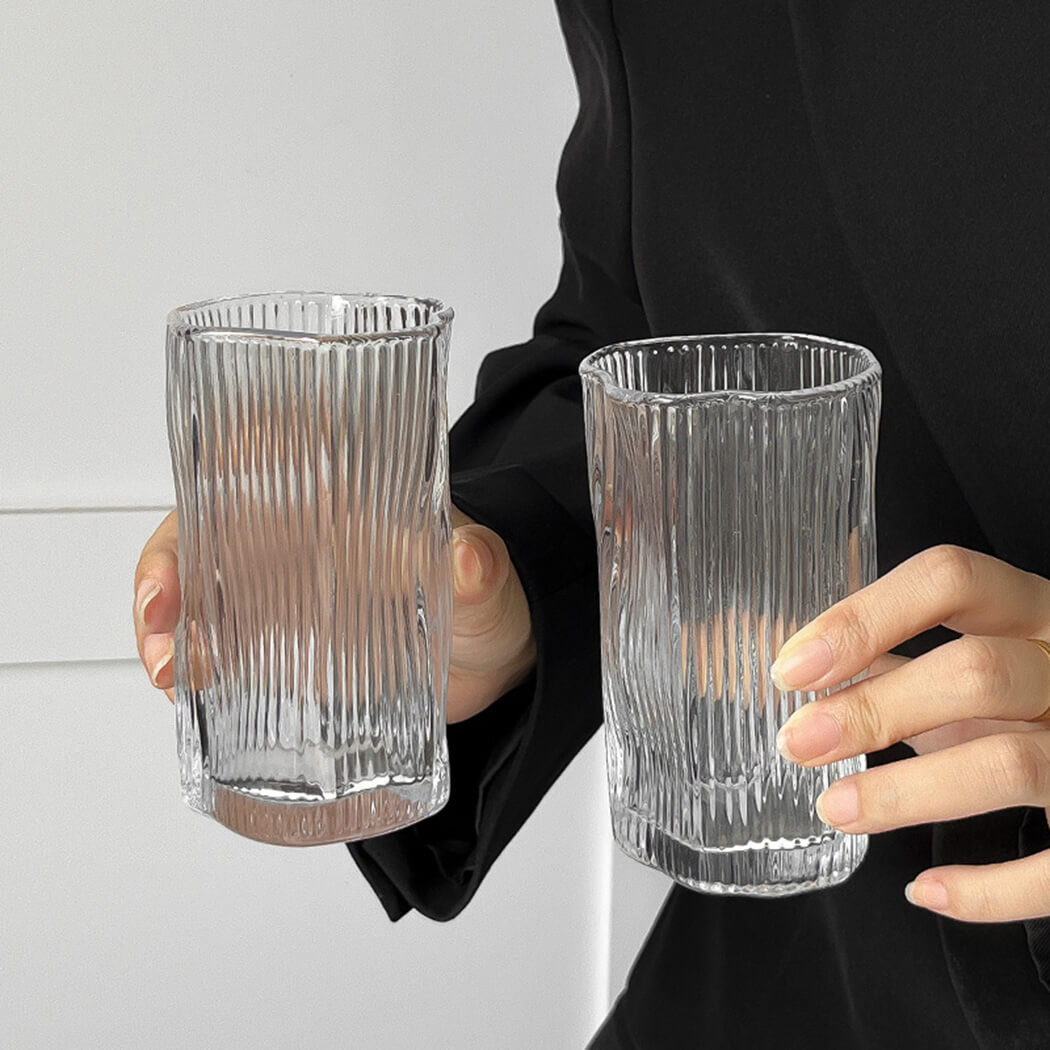 BowooHome グラス コーヒーカップ 耐熱 耐冷 オシャレ シンプル ガラス カップ シンプル ティーカップ 食洗器可 Coffee Cup お手入れ簡単