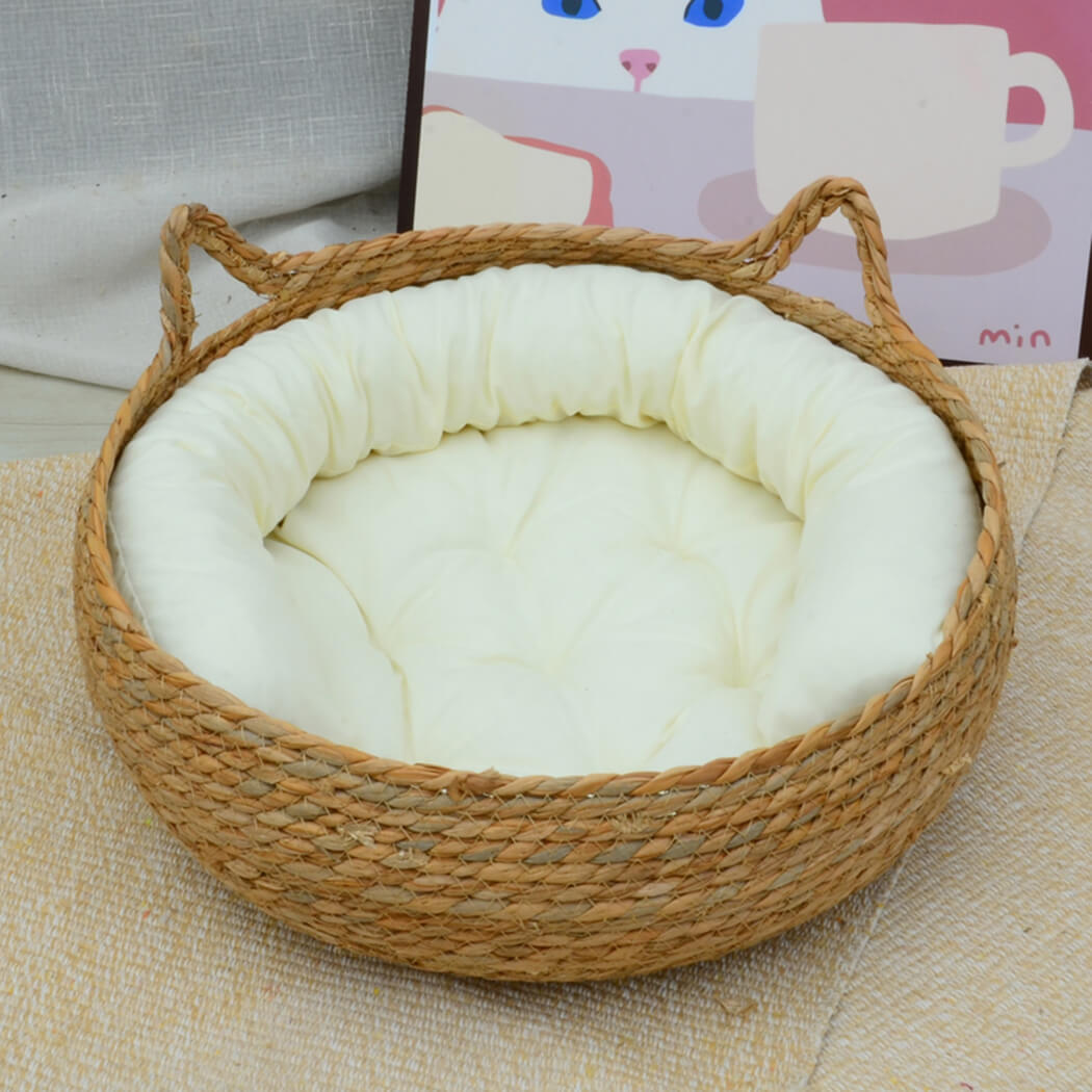 BowooHome ペットベッド 猫ベッド 犬ベッド 中型犬 小型犬 猫犬兼用 ふわふわ ペット用品 室内用 可愛い 猫 夏用 寝床 ペットクッション カワイイ