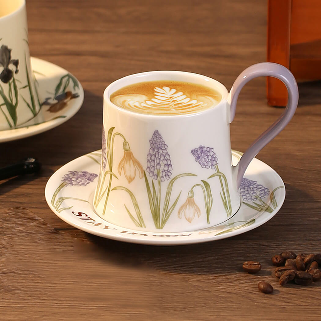 BowooHome コーヒーカップ 磁器 ティーカップ コップ 店舗用 家庭用 ミルクティー 飲料 お茶 Coffee Cup 耐熱 耐冷 食洗器可 お手入れ簡単