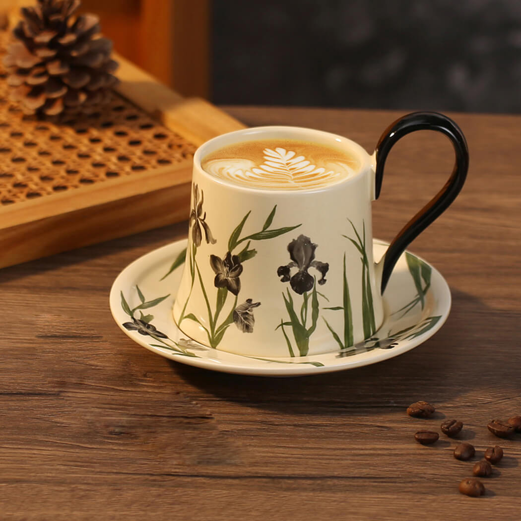 BowooHome コーヒーカップ ティーカップ コップ 磁器 店舗用 家庭用 ミルクティー 飲料 お茶 Coffee Cup 耐熱 耐冷 食洗器可 お手入れ簡単