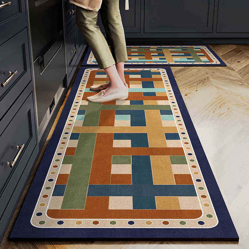 BowooHome キッチンマット 玄関マット 北欧 バス 台所マット 滑り止め付き おしゃれ 家用・業務用・店舗用 掃除やすい 吸水 洗える 速乾