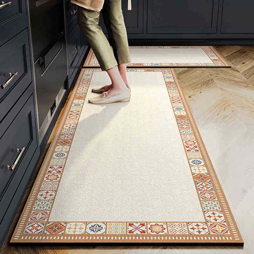 BowooHome キッチンマット 玄関マット 北欧 バス 台所マット 滑り止め付き おしゃれ 家用・業務用・店舗用 掃除やすい 吸水 洗える 速乾