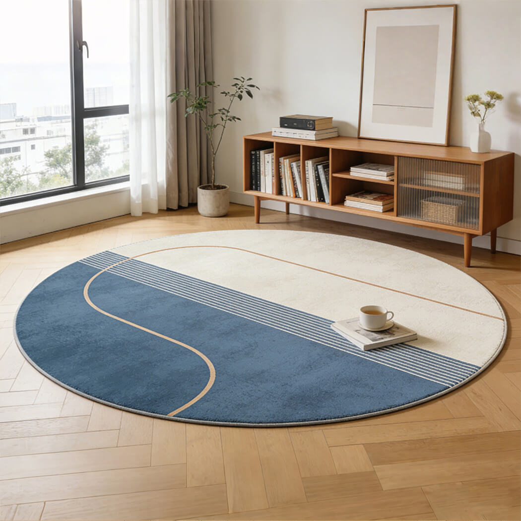 BowooHome ラグ おしゃれ ラグマット シンプル 円形 カーペット 絨毯 北欧 洗える 防音 滑り止め 短毛 床保護 春夏秋冬 オールシーズン