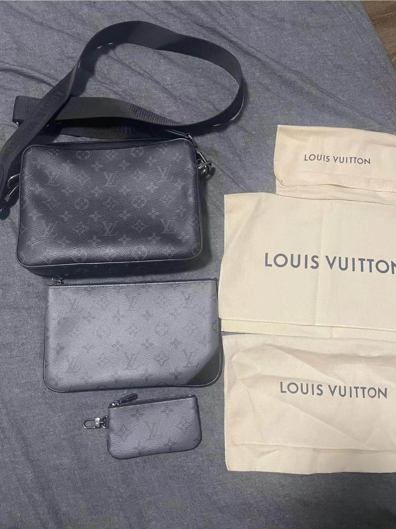 LVトリオ･メッセンジャー クロス ボディ バッグ、クラッチ バッグ、小銭入れ 3つ1セットM69443