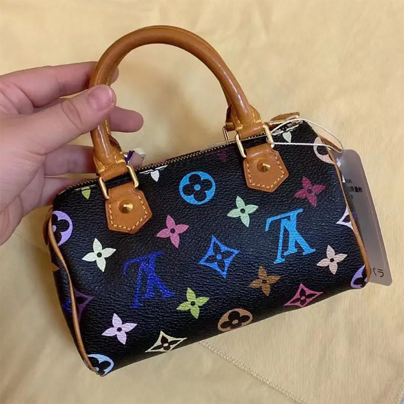 LV × TM マルチカラーノワールナノ･スピーディクロス ボディ バッグショルダー バッグ レディースM13406